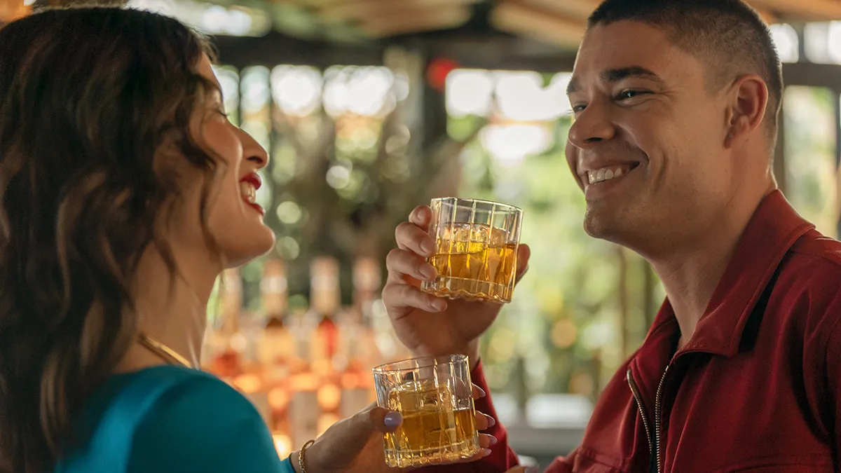 Basil Hayden Couple toasting